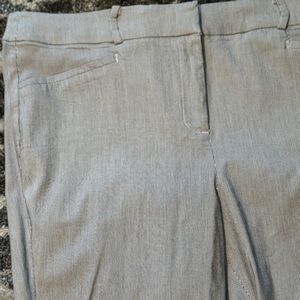 Lane Bryant- 4-Season Slim Capri Pant - Dark Charcoal/White Striped - 16W